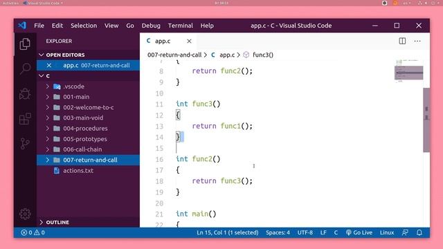 Язык Си. #049. Зацикливание вызовов и segmentation fault. смотреть онлайн