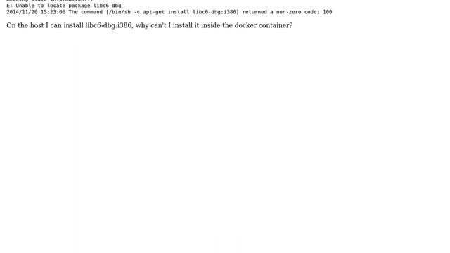 Ubuntu: Unable to locate package libc6-dbg:i386 in docker смотреть онлайн