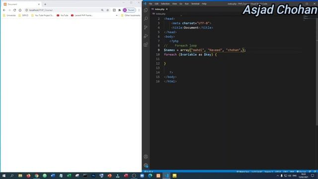 How to Create a Foreach Loop in PHP | PHP Tutorial | PHP Programming | Learn PHP|Asjad chohan | 202 смотреть онлайн