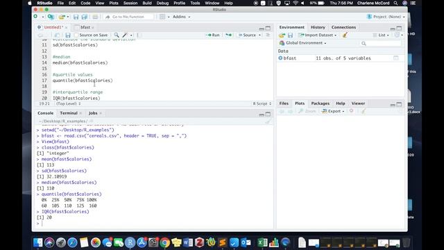 Descriptive statistics in R Studio, annotating your code, and saving your script смотреть онлайн