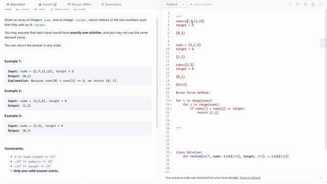 Two Sum - LeetCode Question 1 | Most common Interview Question | In Python смотреть онлайн