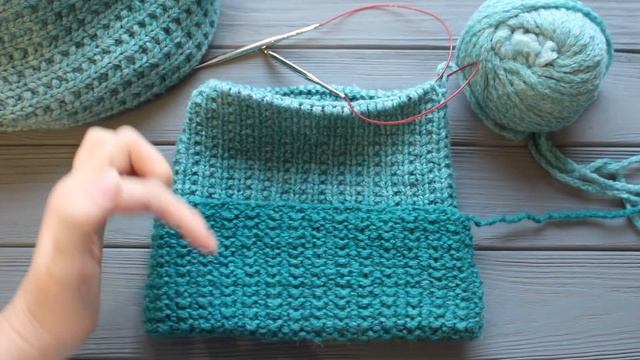 ШАПКА СПИЦАМИ. ОБЪЕМНАЯ, ТРАНСФОРМЕР, ДВА ОТВОРОТА ЖЕМЧУЖНОЙ РЕЗИНКОЙ из пряжи Warmy смотреть онлайн