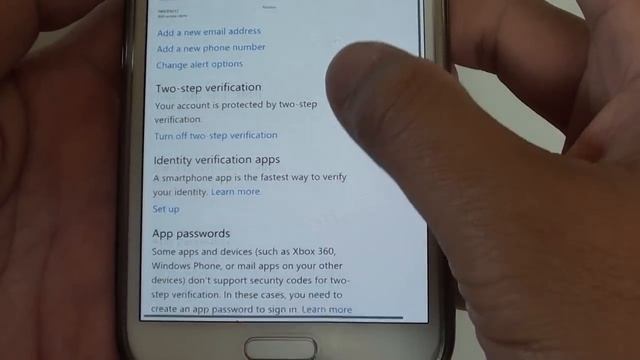 Samsung Galaxy S5: Setup Outlook / Hotmail Email With 2 Steps Verifications
