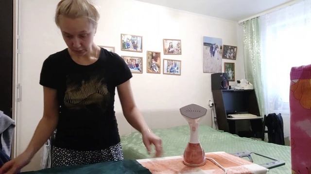 отпариваем платье тяжёлой ткани, Kitfort kt-929-1 в действии смотреть онлайн