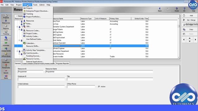 2.3 : Primavera Learning - Resources,Codes and Roles in Primavera P6 || Primavera tutorials смотреть онлайн