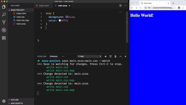 # 3 - Using a Live Server in VSCode - Learn Sass to Reduce CSS Code Repetition смотреть онлайн