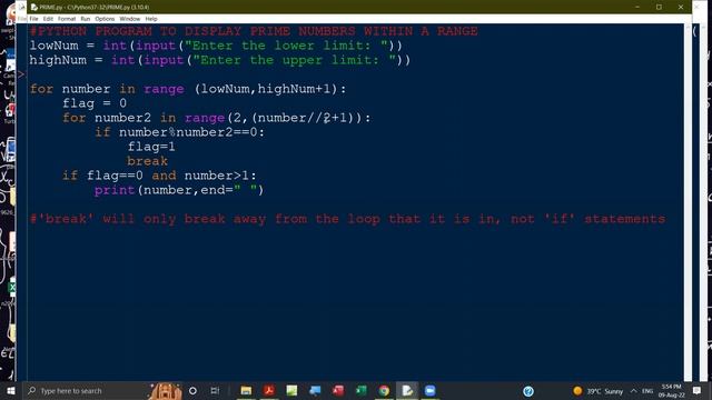 Python Program to find Prime numbers within range смотреть онлайн