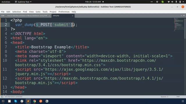 Insert/Add data in table using PHP and MySQL | PHP Basics | CRUD | PHP for beginners 3 смотреть онлайн