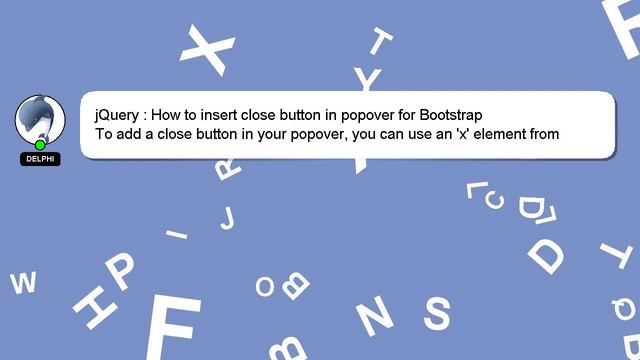 jQuery : How to insert close button in popover for Bootstrap смотреть онлайн