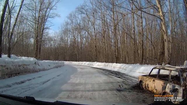 Сгоревший ВАЗ 2104 по ул.Швейников. 02 марта 2016г. смотреть онлайн