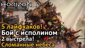 Horizon Forbidden West | Бой с исполином | 2 выстрела! | 5 лайфхаков | Сломанные небеса