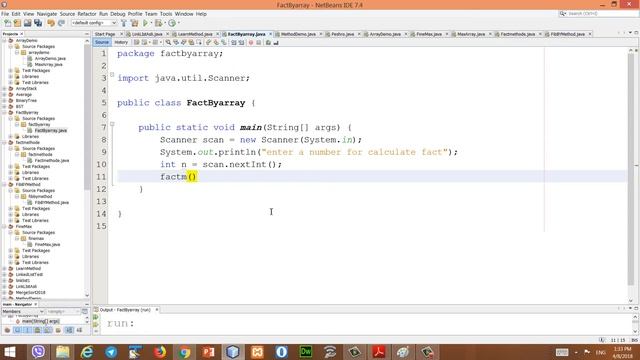 java tutorial 13 (factorial with array and method) , Kurdish language смотреть онлайн