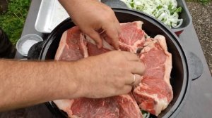 Это БЛЮДО покорило ВСЕХ моих друзей | ОБЕД в казане на костре. #дача #деревня