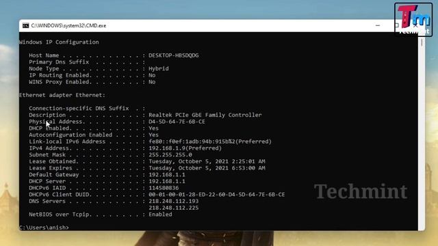 How to find Ethernet physical address (mac) in PC windows 10,11 with command? смотреть онлайн