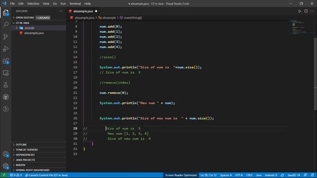how to use size, remove, clear, and contains method in Array List | java collections framework clas смотреть онлайн
