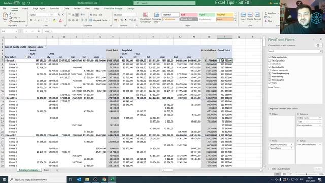 Excel Tips S01E02 - Tabela przestawna: podstawy, pole obliczeniowe. смотреть онлайн