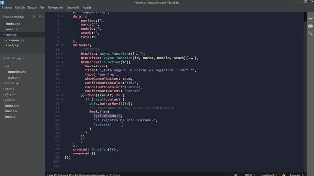 9/12 - CRUD con Vue.Js - Botón de BORRAR con Vue JS y Sweet Alert 2 смотреть онлайн
