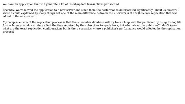 Databases: Can SQL Server Replication decrease publisher performance? смотреть онлайн