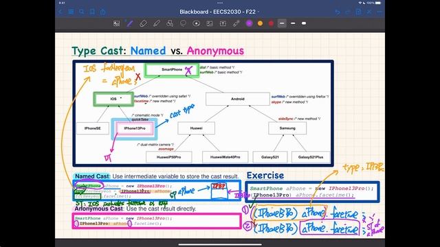 [HD] EECS2030 F22 - 2022-11-16 - Type Casting, ClassCastException смотреть онлайн