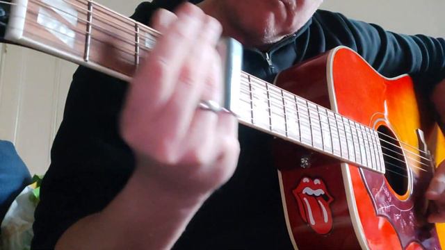 Epiphone Hummingbird Pro in open G, slide. смотреть онлайн