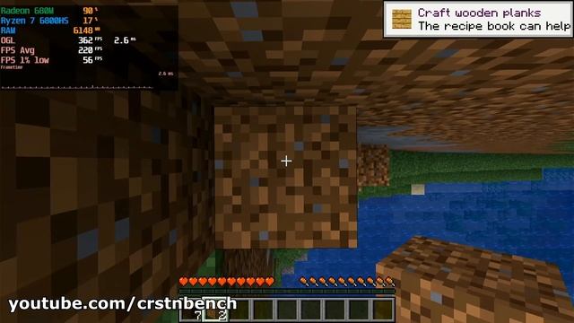 AMD Ryzen 7 6800HS \ Radeon 680M iGPU \ Minecraft Java @1080p 12 chunks смотреть онлайн
