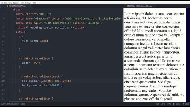 Creating custom scrollbar using HTML& CSS смотреть онлайн