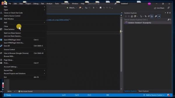 How to create HTML project in Visual Studio 2019