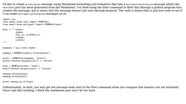 Creating multipart/alternative mails in mutt? смотреть онлайн