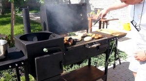 Угольный гриль Паладин - готовим стейки лосося