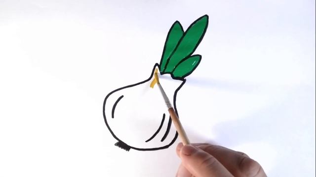 Как нарисовать ЛУК/Учим ЦВЕТА/Мультик раскраска ОВОЩИ для детей/How to draw a ONION смотреть онлайн