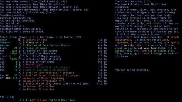 797: Angband \\ A gelatinous cube, blue text on top, and other dire dungeon threats! смотреть онлайн