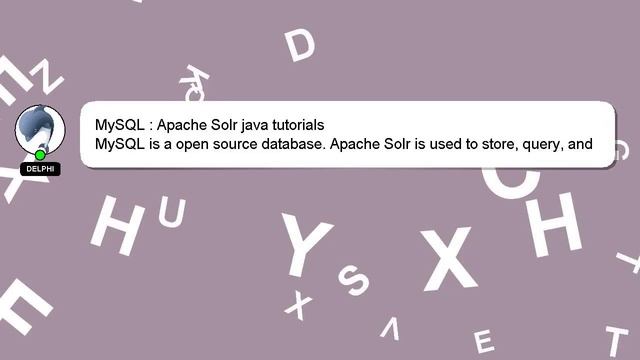 MySQL : Apache Solr java tutorials смотреть онлайн