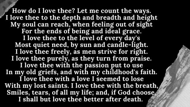 Sonnet 43 by Elizabeth Barrett Browning смотреть онлайн