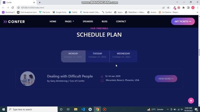 Confer Responsive Website (Desktop View) Made with HTML, CSS and Bootstrap 5. смотреть онлайн