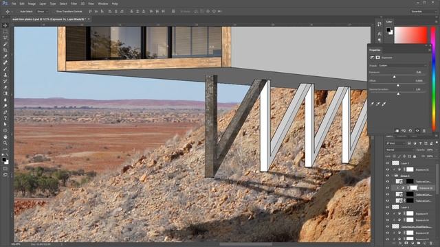 Photoshop Architecture Visualization #3 Minimalist desert house смотреть онлайн