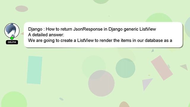 Django : How to return JsonResponse in Django generic ListView смотреть онлайн
