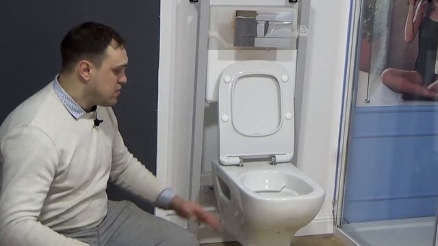 Обзор подвесного безободкового унитаза Jacob Delafon Struktura смотреть онлайн