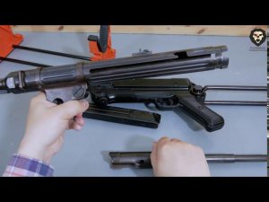 Охолощенный пистолет-пулемет Schmeisser MP-38 Kurs-S Шмайсер стрельба и разборка видео обзор 4k
