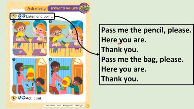Kid's Box Starter - Unit 2 - My Class - Ask nicely. Trevor's values. смотреть онлайн