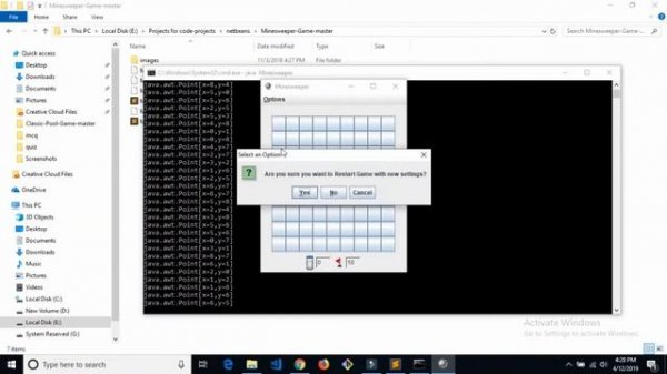 Minesweeper Game In Java AWT Components With Source Code