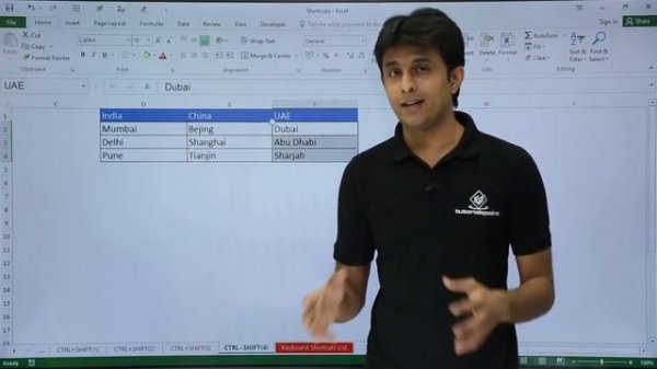MS Excel - Shortcuts Ctrl+Shift+F1 to Ctrl+Shift+F12