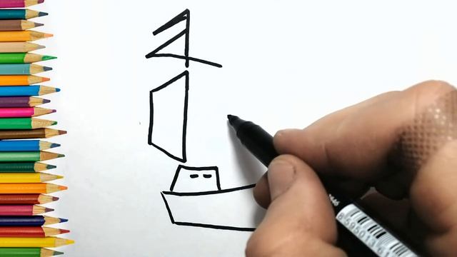 КАК нарисовать поэтапно ЯХТУ / Рисунки для срисовки смотреть онлайн
