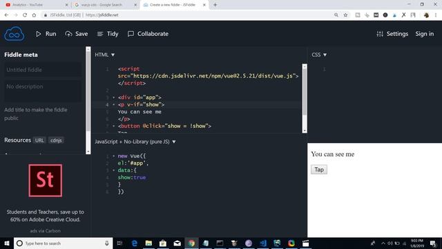 Vue.js Tutorial for Beginners (2019) (Part-24) Conditional Rendering with v if Directive смотреть онлайн