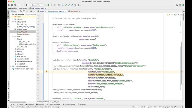 INFRASTRUCTURE AS CODE AWS CDK with Python | AWS SQS PUBLISH MESSAGE to LAMBDA & INSERT to DynamoDB смотреть онлайн
