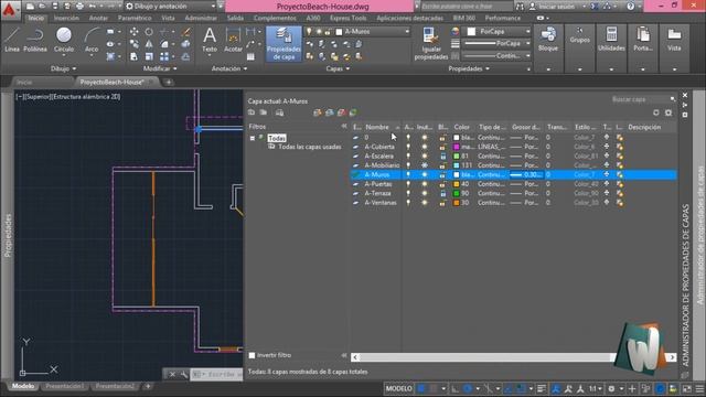 AutoCAD 2016, Reorganizar paneles y recorrer capas, curso completo en español, cap 5.9. смотреть онлайн