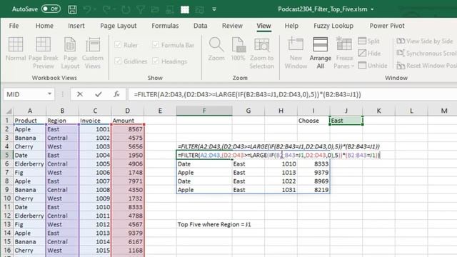 Excel - How To Use Excel's Filter Function To Narrow Down To Your Top 5 Results - Episode 2304 смотреть онлайн