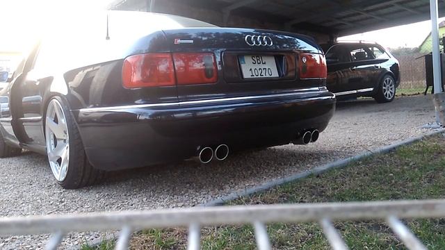 Audi A8 V8  2x2,5'' Custom Dual Exhaust With Magnaflow End Mufflers. Engine Sound