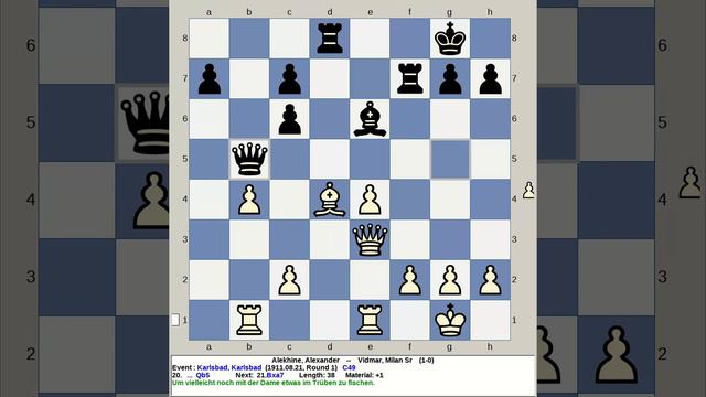 Alekhine, Alexander vs Vidmar, Milan Sr | Karlsbad, Chess 1911, Czechoslovakia смотреть онлайн