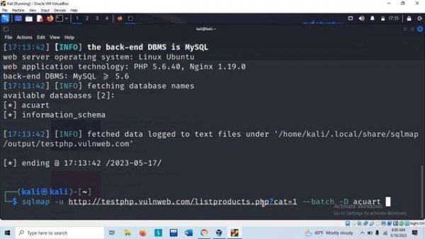Using sqlmap to find database name, table, columns and data