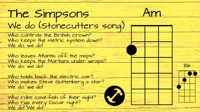 The Simpsons - Stonecutters (We do) UKULELE TUTORIAL W/ LYRICS смотреть онлайн